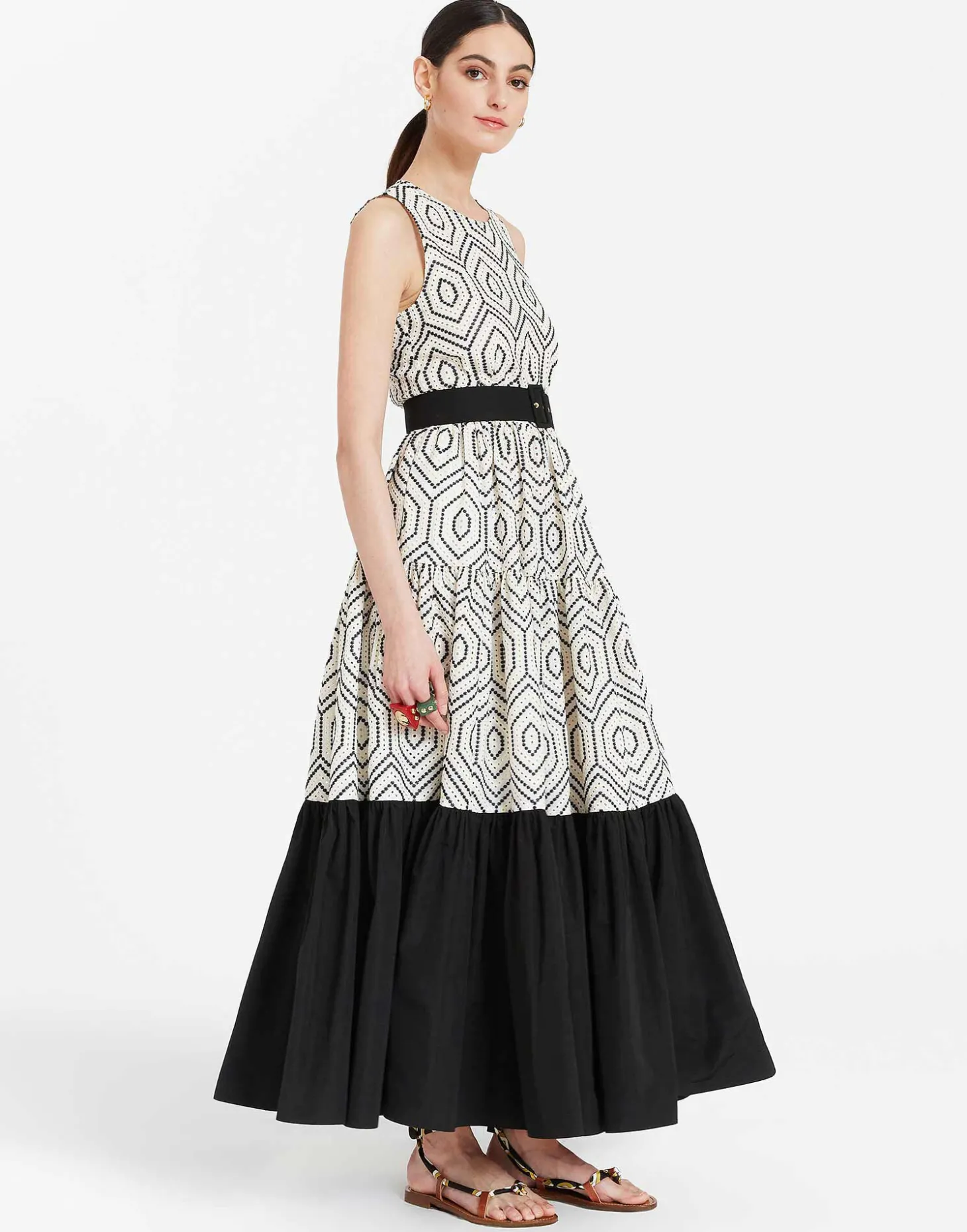 Sleeveless Big DressSolid Ivory in Cotton Sangallo