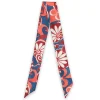 Slim ScarfMoonflower Navy in Fodera