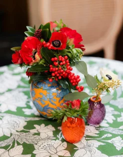 Small Bubble VaseLilium Zafferano in Porcelain