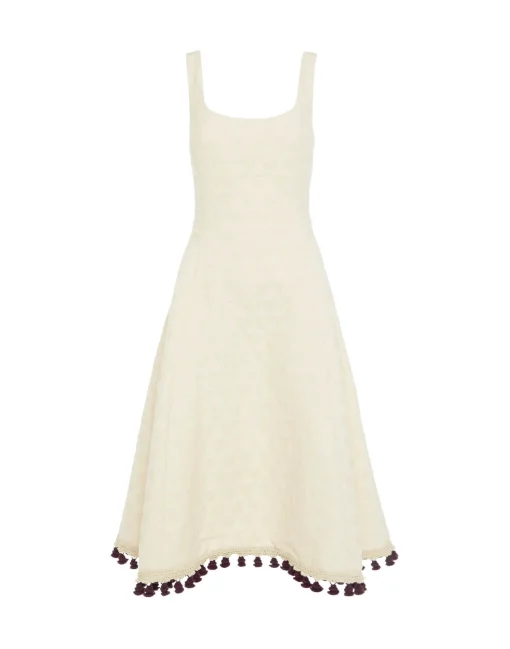 Sophia Dress EmbroideredCreamy in Jacquard