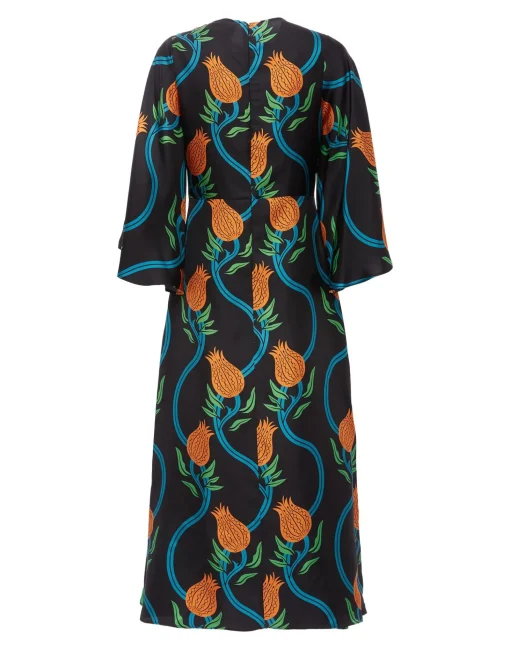 Sorella DressMelograno Nero in Silk Twill