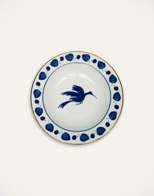 Soup Plates Set Of 2Wildbird Blue in Porcelain