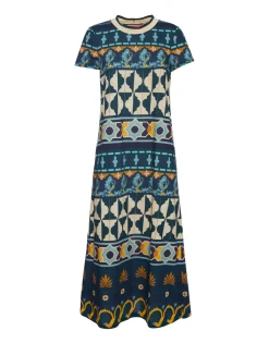 Sporty Swing DressCasareale Barré Placèe Emerald in Cotton Jersey