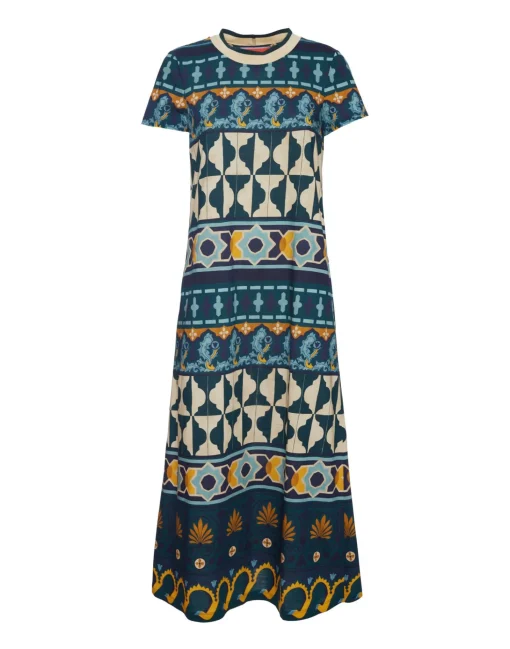 Sporty Swing DressCasareale Barré Placèe Emerald in Cotton Jersey