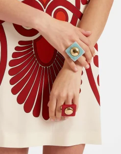 Stretch TunicMedallion Placée Cream in Envers Satin