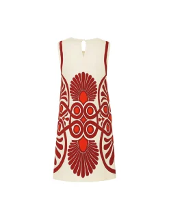 Stretch TunicMedallion Placée Cream in Envers Satin