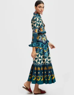 Sunset SkirtCasareale Placèe Emerald in Summer Poplin