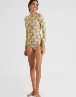Surf SuitPineapple Sunflower Pink in Lycra