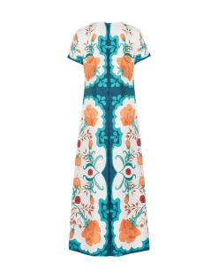Swing DressMorpheus Placée Orange in Silk Twill