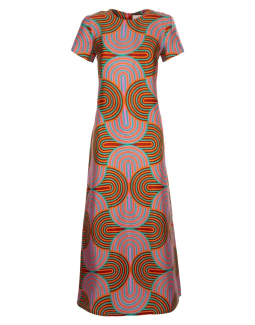 Swing DressSlinky Rosso in Silk Twill