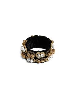 Tesoro Double BraceletSolid Black in Velvet