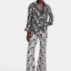 The Cropped Flare JeanAperol Black & White in Cotton Drill