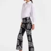 The Cropped Flare JeanCrazy Tigers Black & White in Cotton Drill
