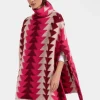 Trine CapeBordeaux in Wool Intarsia