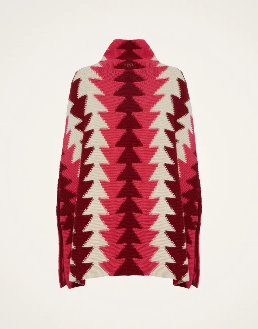 Trine CapeBordeaux in Wool Intarsia