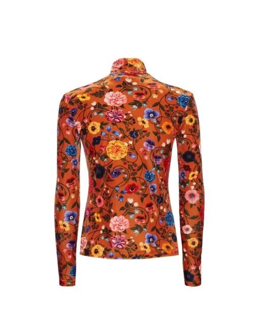 TurtleneckBotticelli Rust in Velvet Stretch