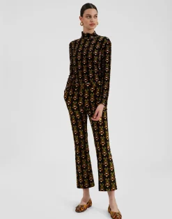 TurtleneckScarab Black in Stretch Velvet