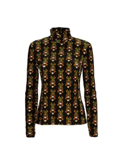 TurtleneckScarab Black in Stretch Velvet