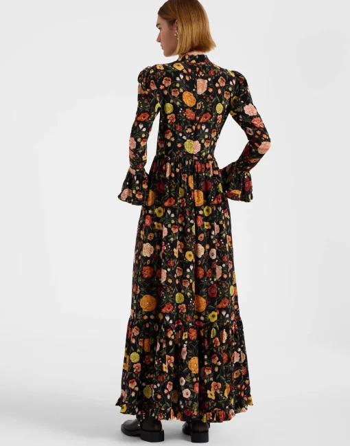 Visconti DressBotticelli Black in Crepe De Chine Silk