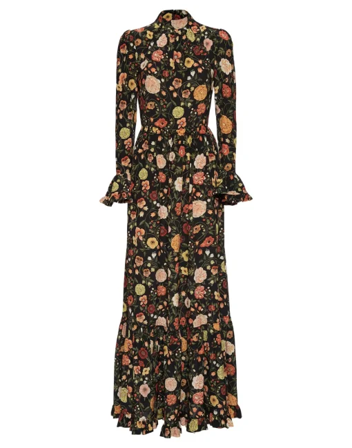 Visconti DressBotticelli Black in Crepe De Chine Silk