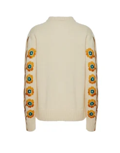 V-Neck Boy SweaterDaisychain Placée Off White in Wool Cashmere