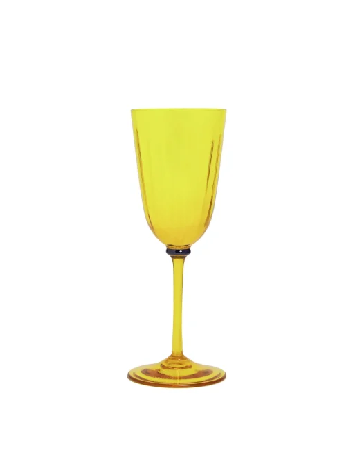 Wine Glasses Set Of 2Yellow in Murano Glass